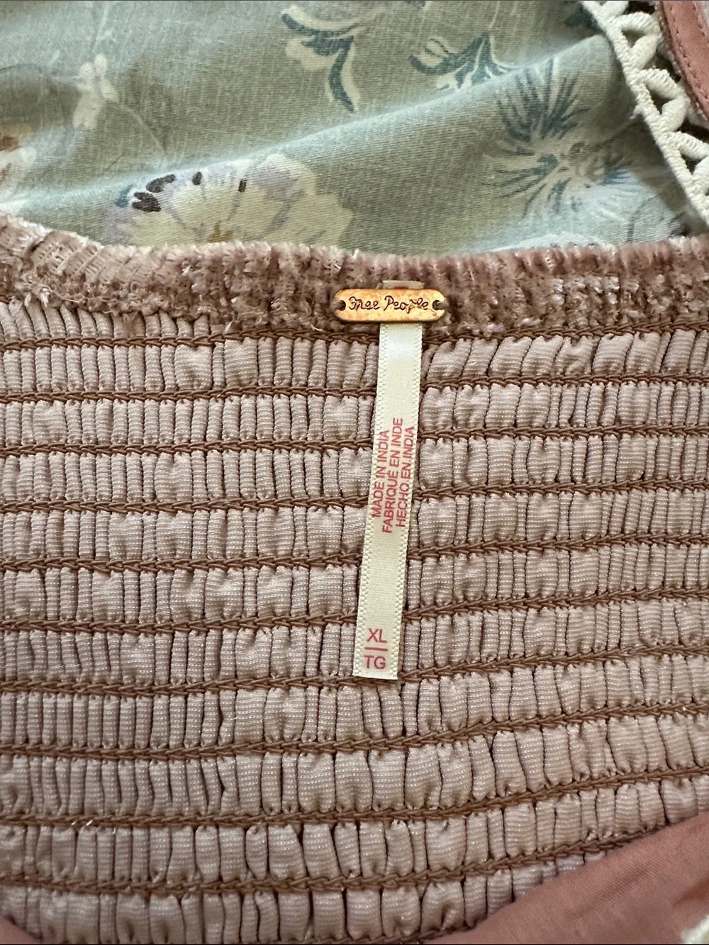 Free People Blush Velvet Square-Neck Trim Top - Picture 7 of 7